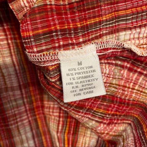 Dress barn Women's Striped Crinkly Button Shirt - Picture 7 of 9